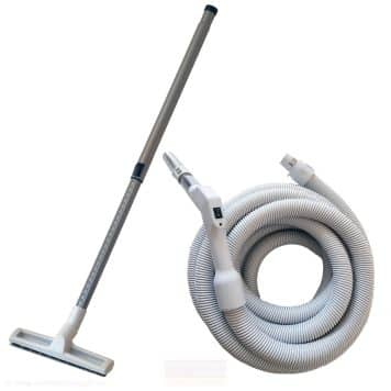 Plastiflex slange med lett teleskoprør i aluminium, og parkettmunnstykke med hjul - Pakketilbud